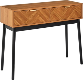 HOME DECO FACTORY, HD0301, Konsole, Felix-Modell, Lounge Edition-Kollektion, Möbel, Tisch und Schreibtisch, Konsole und Nackenrolle, 100 x 80 x 35 cm, Schwarzbraun