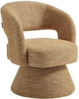 Vente-unique - Drehbarer Sessel - Strukturstoff Senfgelb - NAROLIA