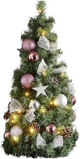 LED-Tannenkegel "Noel", ca. 34x65 cm, pink/silber