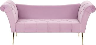 Chaiselongue Samtstoff hellviolett gold NANTILLY