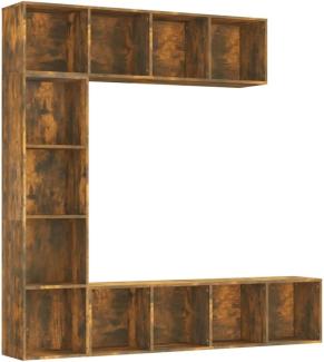 vidaXL 3-tlg. Bücherregal-/TV-Schrank-Set Räuchereiche 180x30x180 cm 3152713