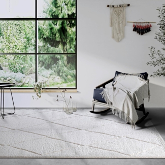 ELLE DECORATION Designteppich Perrotin, rechteckig, Höhe: 18 mm, Läufer, Shaggy, flauschig, weich, Langflor, modern, Hoch Tief Effekt
