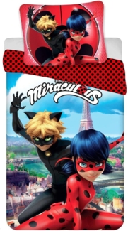 Miraculous Ladybug Design Kuschelige Bettwäsche Baumwolle, 140x200 cm & 70x90 cm