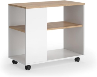 Vicco Couchtisch Goldkraft Eiche/Weiß 70x36.6 cm mit Rollen, Marian