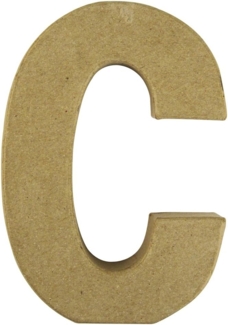 Pappmaché Buchstabe C FSC Recycled100%, 15x10,5x3cm