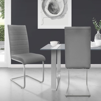 ML-DESIGN Stuhl Esszimmerstühle Schwingstühle mit Rückenlehne Design Küchenstühle (2 St), Polsterstuhl Freischwinger 2er Set Küchenstuhl bis 120kg Kunstleder