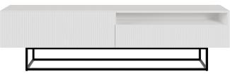 Selsey Veldio - TV-Lowboard mit offenem Fach, Weiß mit schwarzem Metallgestell, 175 cm