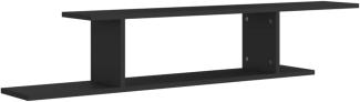vidaXL TV-Wandregal Schwarz 125x18x23 cm Holzwerkstoff 806990