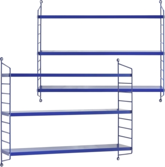 Modulares Wandregal Strängnäs 2er Set Blau [en. casa]