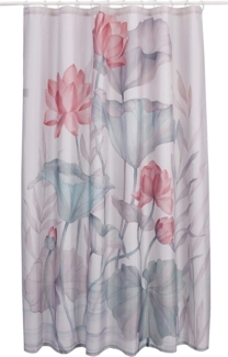 spirella Duschvorhang JAYA Breite 180 cm, Premium Textil-Duschvorhang, 100% Polyester, wasserabweisend, Anti-Schimmel-Effekt, waschbar 40°, romantisches Floral Motiv, Farbe beige-grau / bunt pastell, Größe 180 x 200 cm