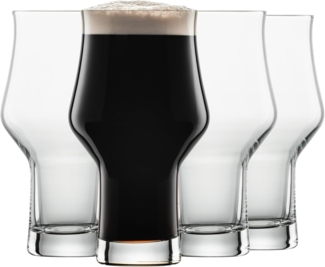 SCHOTT ZWIESEL Stout Glas Beer Basic 0,3 (4er-Set), markantes Bierglas für Stout Bier, spülmaschinenfeste Tritan-Kristallgläser, Made in Germany (Art.-Nr. 123650)