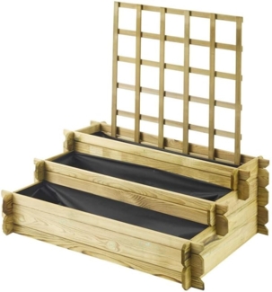 forest-style Blumenkasten, Holz Hochbeet mit Rankgitter 100x80x40cm