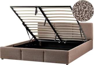 Bett mit Stauraum Bouclé BOUSSE 160x200 cm Taupe