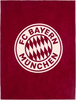 Wohndecke FC Bayern München Kuscheldecke I Sofadecke I Sherpa I Rot, FC Bayern München