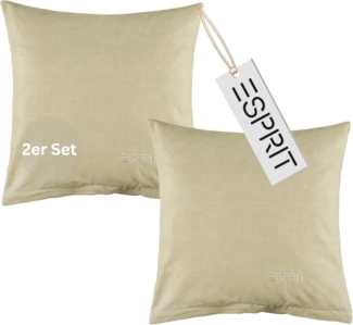Esprit Bettwäsche HARP Renforcé Kissenbezüge und Bettwäsche, Baumwolle, 2 teilig, 40 x 40 cm 2er Pack in Beige