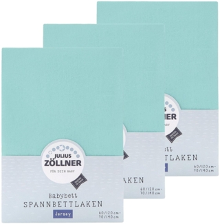 Julius Zöllner Spannbetttuch Jersey 70x140 / 60x120 Mint 3er Pack