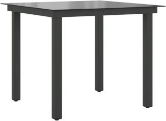 vidaXL Gartentisch Schwarz 80x80x74 cm Aluminium und Glas 42787