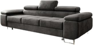 Designer Sofa Siera mit Schlaffunktion (Samt) Anthrazit