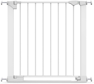 Safetots Sicherheitsstuffen Treppenschutzgitter, Weiß, 75cm - 82cm, Extra Niedrige Durchgangshöhe, Druckmontage Sicherheitsgitter, Kinderschutzgitter für Treppen, Einfache Installation