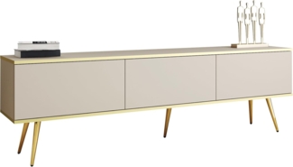 TV Lowboard Orenate 175 mit Füße (Farbe: Beige / Beige + Gold)