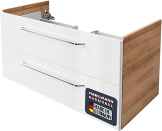 Fackelmann MILANO Waschbeckenunterschrank 100 cm, Braun hell/Weiß