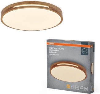 Osram LED Deckenleuchte Orbis Woodburry 50 cm 36W Holzdekor dimmbar