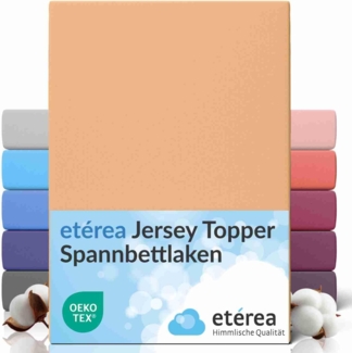 etérea Jersey Topper Spannbettlaken Spannbetttuch Sand 140x200 - 160x200 cm