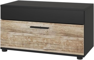 Vicco Wohnzimmerschrank Schwarz/Sandeiche 70.8x38.9 cm mit Klapptür, Berno