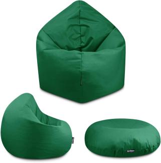 BuBiBag - 2in1 Sitzsack Bodenkissen - Outdoor Sitzsäcke Indoor Beanbag, Dunkelgrün, Ø 100,0 cm