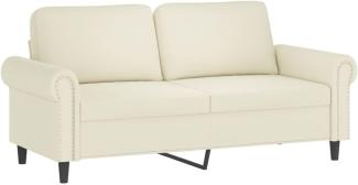 2-Sitzer-Sofa Creme 140 cm Samt (Farbe: Creme)