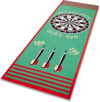 BigDean Dartmatte Dartteppich Bulls-Eye mit offiziellem Spielabstand 79x237 cm rutschfest (Packung, 1-St, Dartteppich), Hochwertige Dart-Fußmatte & schadstoffgeprüfter, Qualitätsteppich