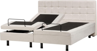 Bett verstellbar Stoff DUKE 160 x 200 cm Hellbeige