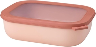Mepal - Multi Bowl Cirqula Rectangular - Vorratsdose mit Deckel - Geeignet als Luftdichte Aufbewahrungsbox für den Kühlschrank, Mikrowellengeschirr & als Frischhaltedosen - 2000 ml - Nordic Blush