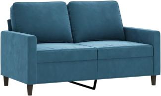 vidaXL 2-Sitzer-Sofa Blau 120 cm Samt 359198