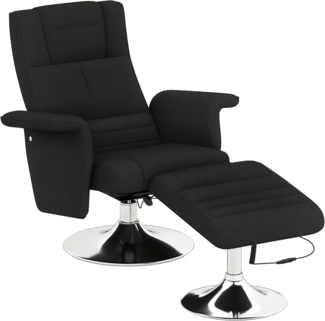 HOMCOM Massagesessel Elektrischer Liegesessel mit Fernbedienung (Fernsehsessel, 1-St, Relaxsessel), für Wohnzimmer, Schlafzimmer, Schwarz