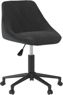 vidaXL Bürostuhl drehbar, Samt schwarz, 46 x 44 x 67,5 cm