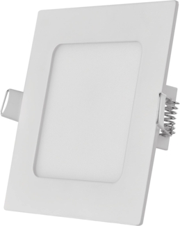 EMOS LED Panel 7 W, quadratische 450 lm Einbauleuchte, Deckenleuchte in Weiß mit Durchmesser 12 cm, extra flach, Einbautiefe 2,1 cm, Lichtfarbe warmweiß 3000 K, inkl. LED-Treiber