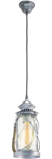 Eglo 49214 Hängeleuchte BRADFORD silber-antik, E27 max. 1X40W