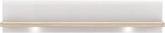 FORTE Attention Wandpaneel mit LED Beleuchtung, Holzwerkstoff, Weiß/Beige/Weiß, 140 x 29 x 24 cm