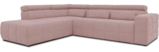 DOMO. collection Brandon Ecksofa, Sofa mit Rückenfunktion in L-Form, Polsterecke, Eckgarnitur, rosa, Ottomane links