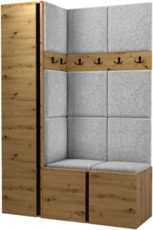 Garderoben-Set Monati IX, Artisan Eiche / Artisan Eiche + Schwarz, Farbe: Abriamo 06