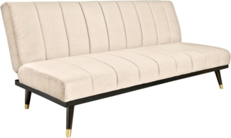 riess-ambiente 3-Sitzer PETIT BEAUTÉ 180cm champagner / schwarz, Einzelartikel 1 Teile, Wohnzimmer · Samt · mit Bettfunktion · Schlafcouch · Retro Design