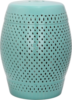 SAFAVIEH Modern Ceramic Garden Stool, in Robins Egg Blue, 35 X 35 X 45