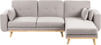 Eckschlafsofa KAARINA Stoff Grau 3-Sitzer linksseitig