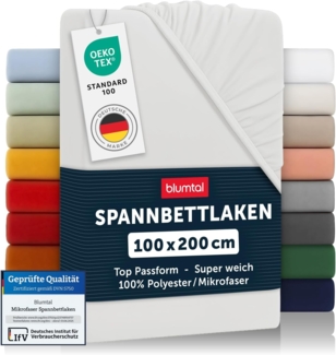 Blumtal® Spannbettlaken 100x200 cm 2er Pack - Bettlaken 100x200 Spannbettlaken aus Microfaser - Spannbetttuch 100x200 im 2er Set - Spannbettuch 100x200 - Leintuch 100x200 - Laken 100x200 - Elfenbein