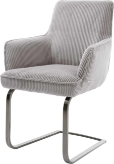Freischwinger Heira-Flex mit Armlehnen Cord Silbergrau Freischwinger flach Graphit Taschenfederkern