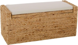 VIVANNO Truhenbank Wasserhyazinthe COMBO Rechteckig - Natur Geflochten (1-St), 100 x 40 x 45 cm