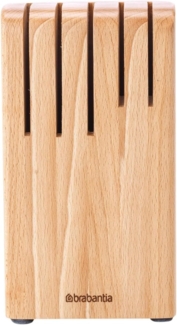 Brabantia Profile Messerblock aus Holz, Holz, Matt Steel, für 5 Messer, 260469