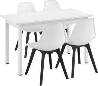 en. casa Esstisch + 4 Stühle Küchentisch Esszimmertisch Essgruppe Esszimmerstuhl