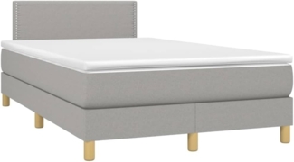 Boxspringbett mit Matratze & LED Stoff Hellgrau 120x200 cm, Härtegrad: H2 [3133621]